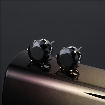 1 Pair Simple Style Geometric Inlay Copper Zircon Ear Studs