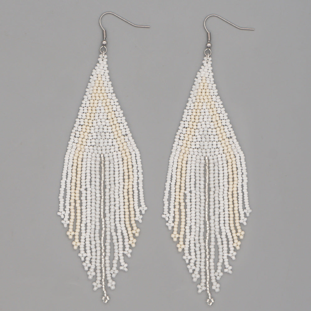 Bohemian Ethnic Hand-woven Tassel Long Earrings