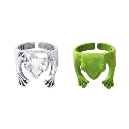 Fashion Solid Color Metal Frog Split Ring