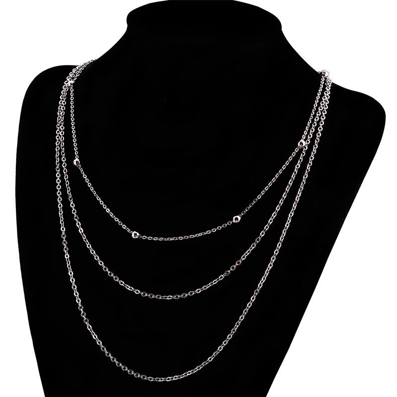 Korean Simple Stainless Chain Three-layer Chain Necklace Wholesale Gooddiy