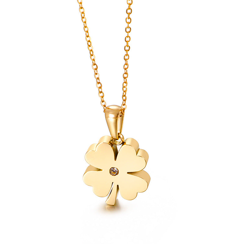 Simple Four-leaf Clover Pendant Stainless Steel Necklace Wholesale Gooddiy