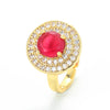 Fashion Micro-inlaid Zircon Opening Adjustable Round Copper Ring Wholesale Gooddiy