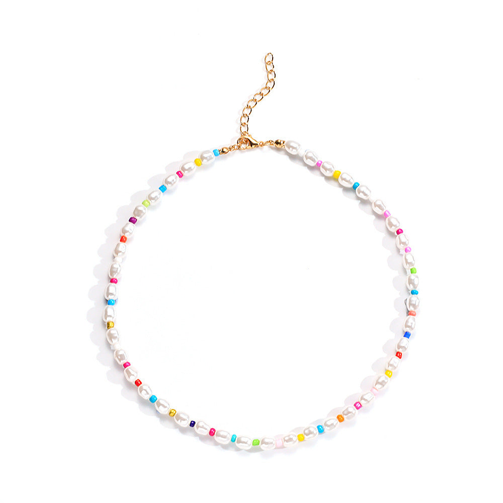 Bohemian Creative Geometric Colorful Beads Pearl Short Necklace Wholesale Gooddiy