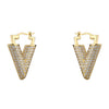 Simple Micro-inlaid V-shaped Copper Plated Ear Clip Wholesale Gooddiy