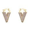 Simple Micro-inlaid V-shaped Copper Plated Ear Clip Wholesale Gooddiy