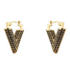 Simple Micro-inlaid V-shaped Copper Plated Ear Clip Wholesale Gooddiy