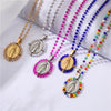 Fashion Stainless Steel Virgin Pendent Colorful Glass Beads Necklace Wholesale Gooddiy