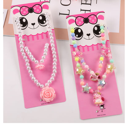 Cute Cartoon Character Resin Beaded Kid's Necklace 1 Piece