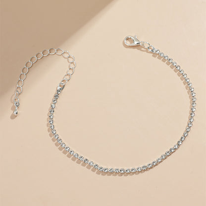 Silver Color Rhinestone Chain Adjustable Anklet Wholesale Gooddiy