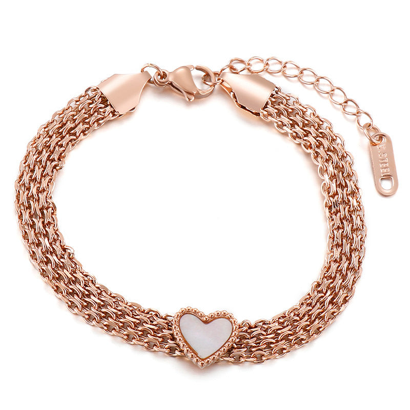 Fashion Trend Heart Titanium Steel Multi-layer Bracelet Wholesale Gooddiy