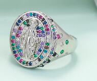 Retro Virgin Mary Diamond Ring Wholesale