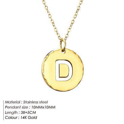 Simple Style Letter Stainless Steel Titanium Steel Plating 14k Gold Plated Pendant Necklace