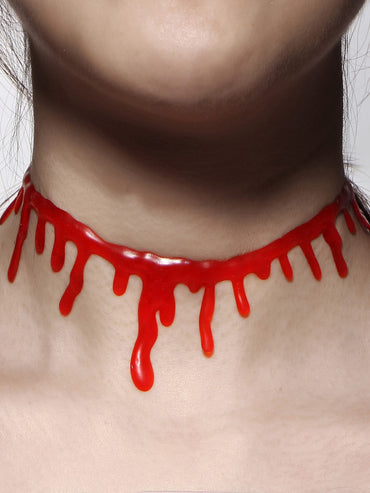 Vintage Halloween Decoration Blood Shaped Necklace Wholesale Gooddiyjewelry