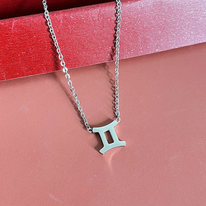 Simple Fashion Twelve Constellation Stainless Steel Geometric Necklace Wholesale Gooddiy