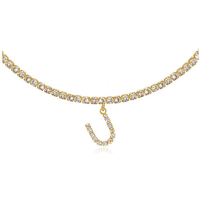 26 English Letter Diamond Pendant Necklace Wholesale Gooddiy