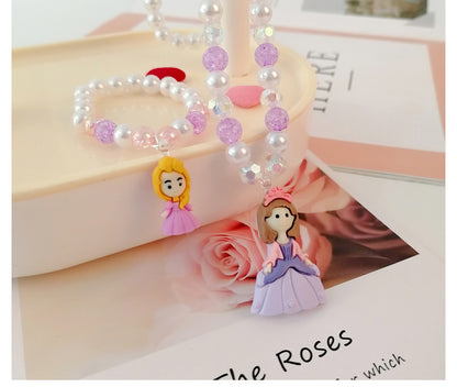 Cute Cartoon Character Resin Beaded Kid's Necklace 1 Piece