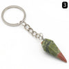 Natural Crystal Agate Stone Hexagonal Cone Key Chain Wholesale Nihaojewelry