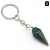 Natural Crystal Agate Stone Hexagonal Cone Key Chain Wholesale Nihaojewelry