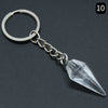 Natural Crystal Agate Stone Hexagonal Cone Key Chain Wholesale Nihaojewelry