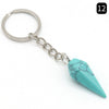 Natural Crystal Agate Stone Hexagonal Cone Key Chain Wholesale Nihaojewelry