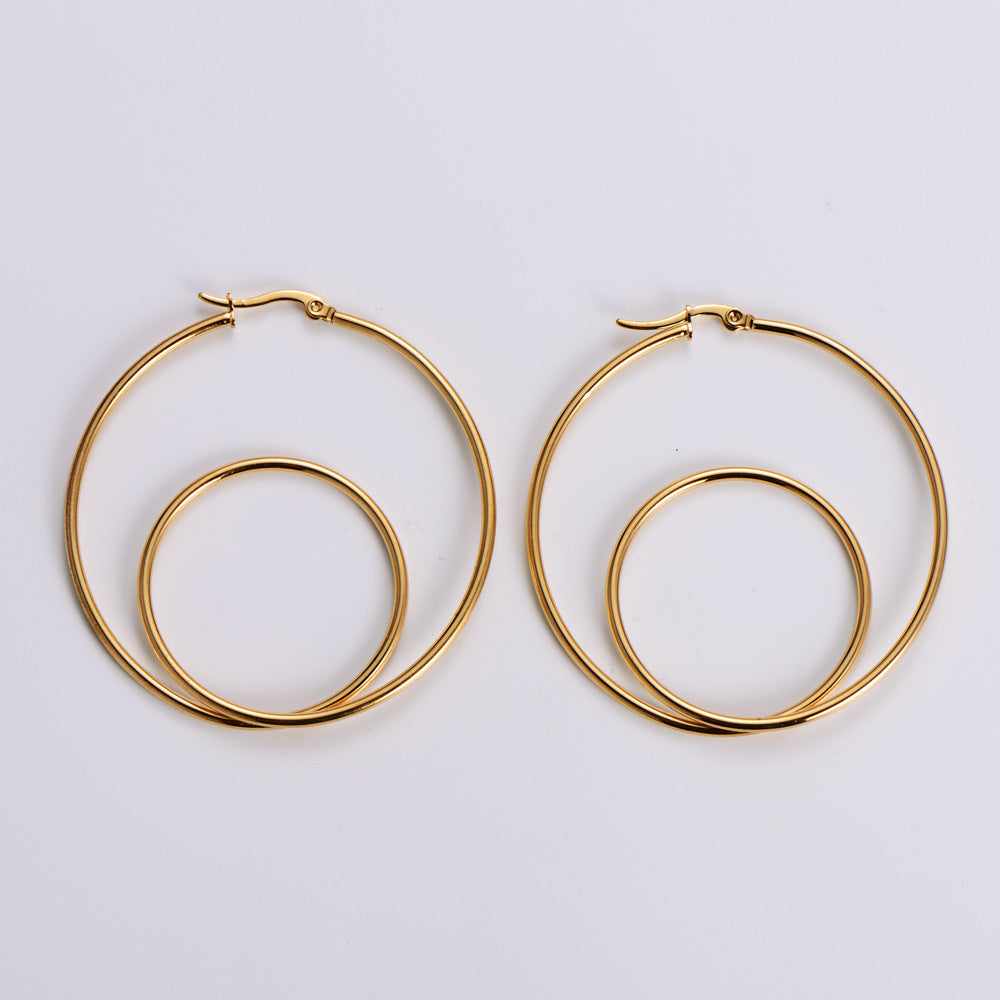 Simple Style Geometric Plating Stainless Steel No Inlaid Earrings