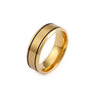 Stainless Steel Electroplating Gold Sand Surface Couple Ring