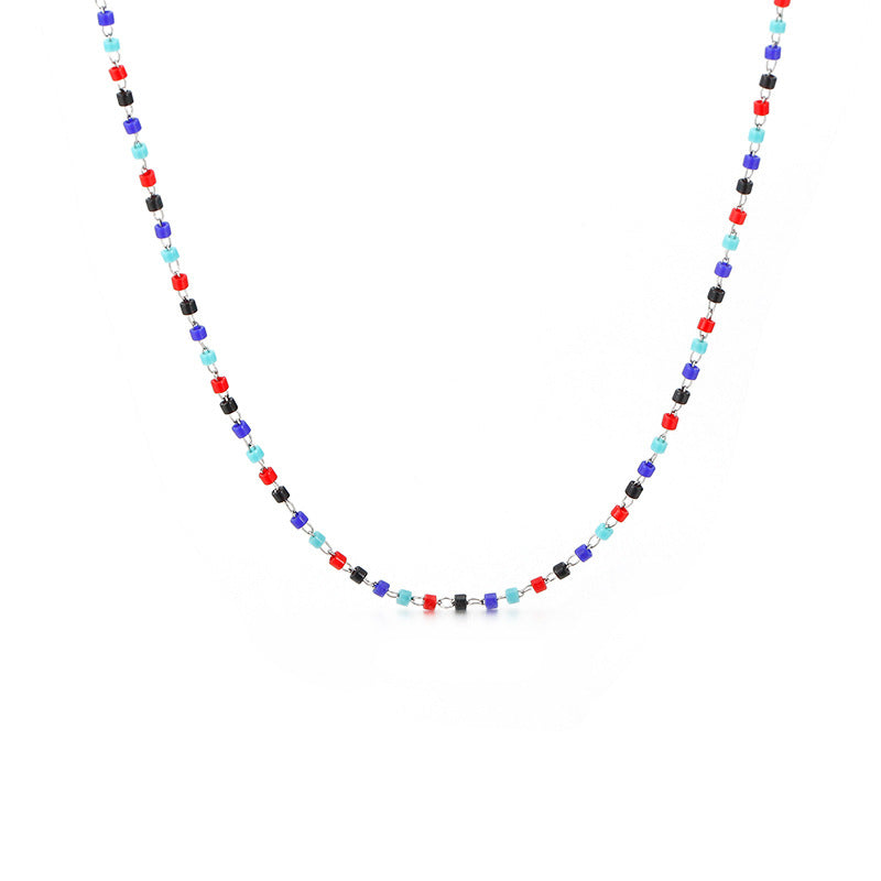 New Stainless Steel Bracelet Woven Chain Ethnic Style Multicolor Fashion Diy Necklace Wholesale