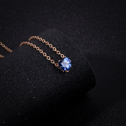 New Products Simple Alloy Chain Crystal Necklace Color Fashion Heart-shaped Zircon Clavicle Chain Wholesale Gooddiy