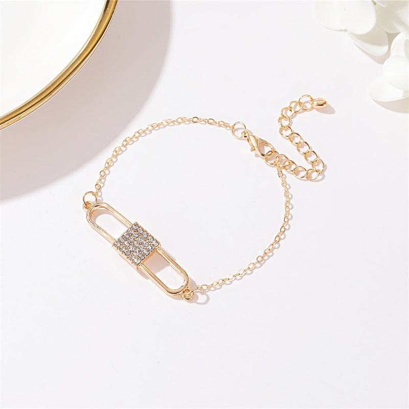 New Bracelet Love Lock Diamond Bracelet Creative Full Diamond Lock Bracelet Wholesale Gooddiy