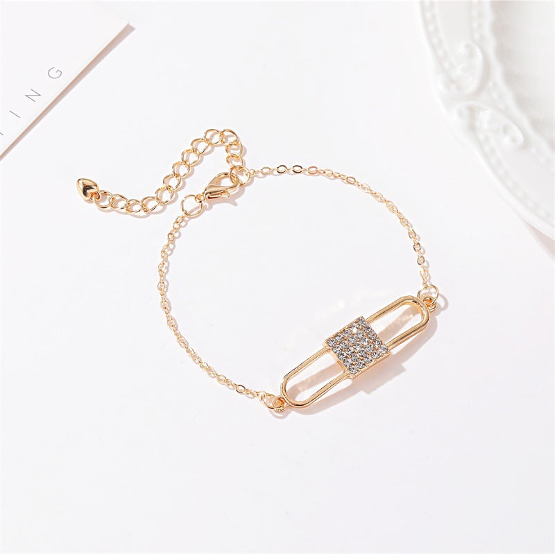 New Bracelet Love Lock Diamond Bracelet Creative Full Diamond Lock Bracelet Wholesale Gooddiy