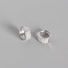 Yhe0145 European And American Personalized S925 Sterling Silver Geometric Three-row Drill Micro Inlaid Zircon Ins Style All-match Ear Clip Ear Studs