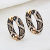 New Leopard Print Zircon Earrings Fashion Copper Gold-plated Full Diamond Variety Of Earrings Jewelry