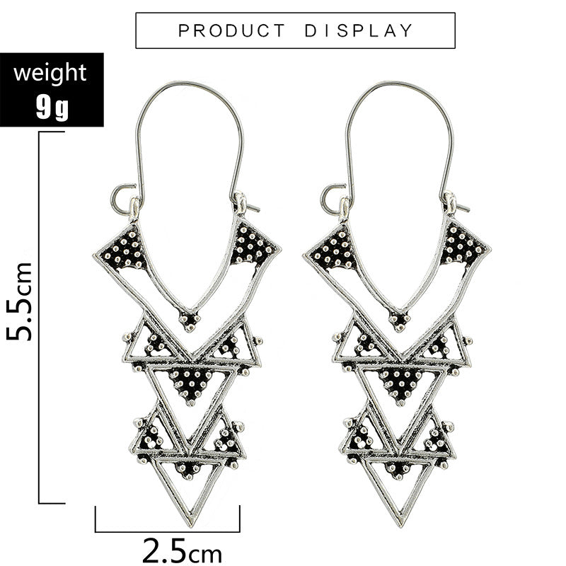 Retro Geometric Plating Alloy Earrings