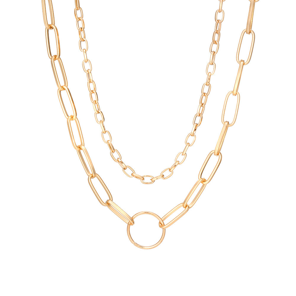 Sweet Simple Style Circle Alloy Layered Plating Women's Layered Necklaces