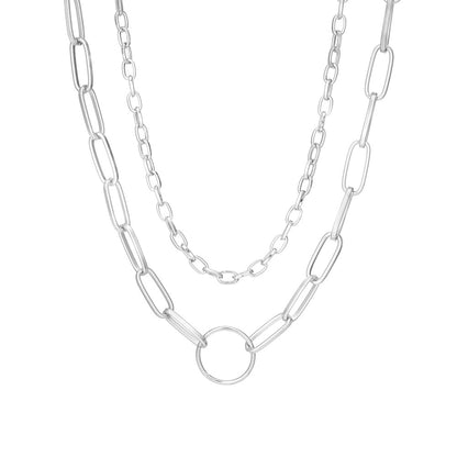 Sweet Simple Style Circle Alloy Layered Plating Women's Layered Necklaces
