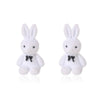 Korean Cartoon Cute Flocking Bear Earrings 925 Silver Needle Plush Rabbit Cat Earrings