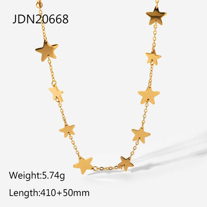 Necklace 18k Gold-plated Stainless Steel Five-pointed Star Handmade Jewelry Necklace Wholesale