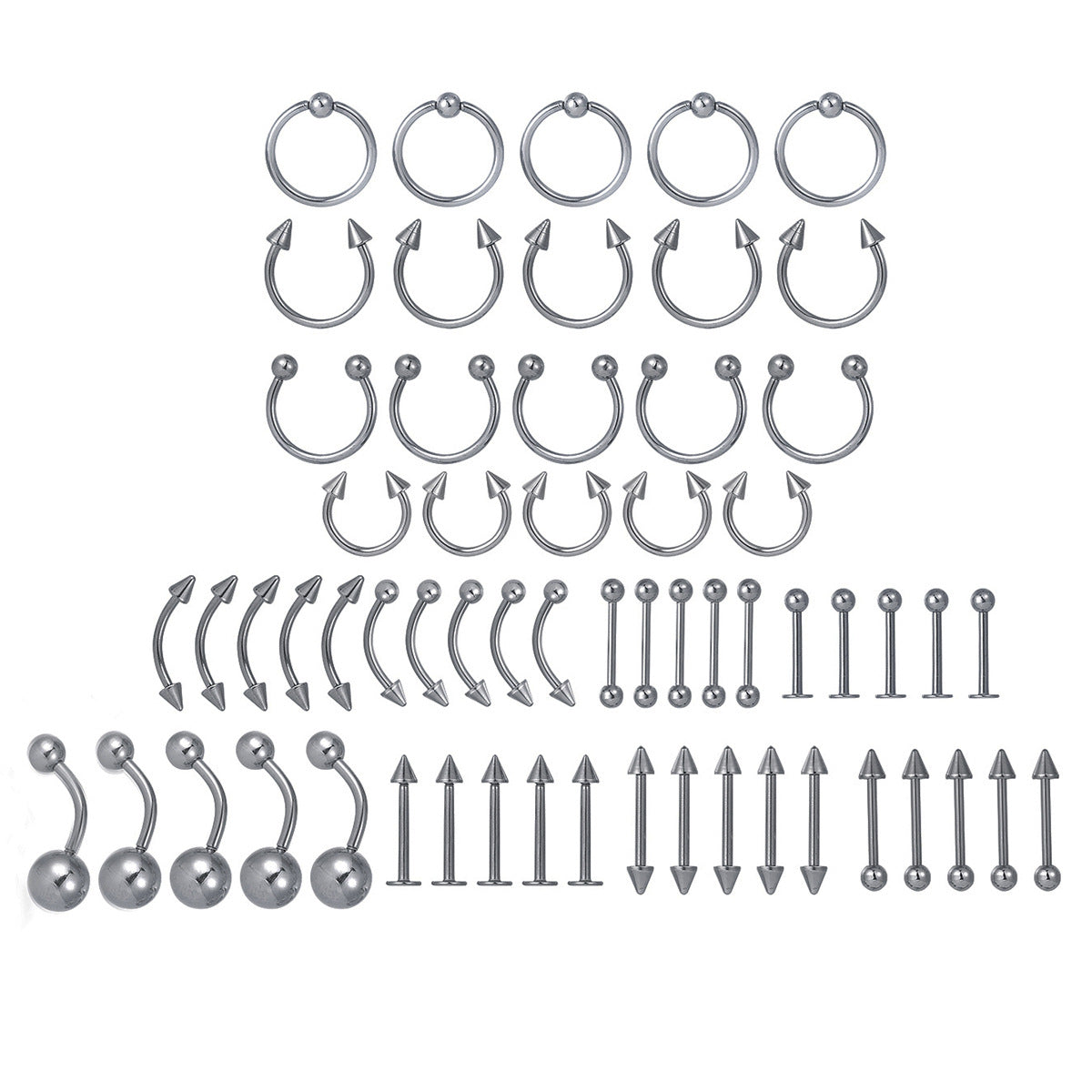 Stainless Steel Labret Nose Ring 60 Sets  Sales Accessories Nose Stud Piercing Jewelry Europe And America Cross Border Supply