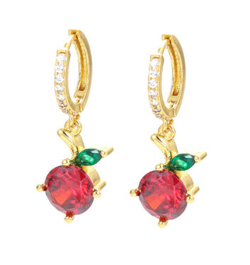 Foreign Trade New Pineapple Strawberry Fruit Earrings Female Sweet Fresh Apple Eardrops Stud Earrings Diy Ornament Accessories