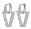 Foreign Trade Micro-inlaid Full Zircon Earrings Inverted Triangle V-shaped Trend Earrings Cross-border Accessories