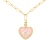 Korean Version Of The Oil Drop Love Necklace Micro-inlaid Zircon Peach Heart Eye Necklace