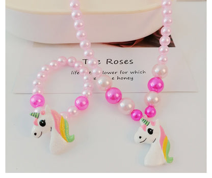 Cute Cartoon Character Resin Beaded Kid's Necklace 1 Piece