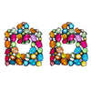 Personality Geometric Square Diamond Super Flash Female Earrings Cross-border