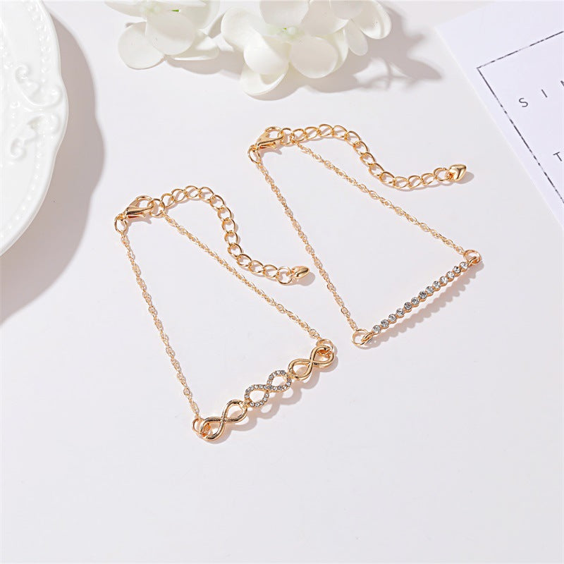 New Bracelet Simple Word Twist Diamond Bracelet Geometric 8 Word Pendant Bracelet Wholesale Gooddiy