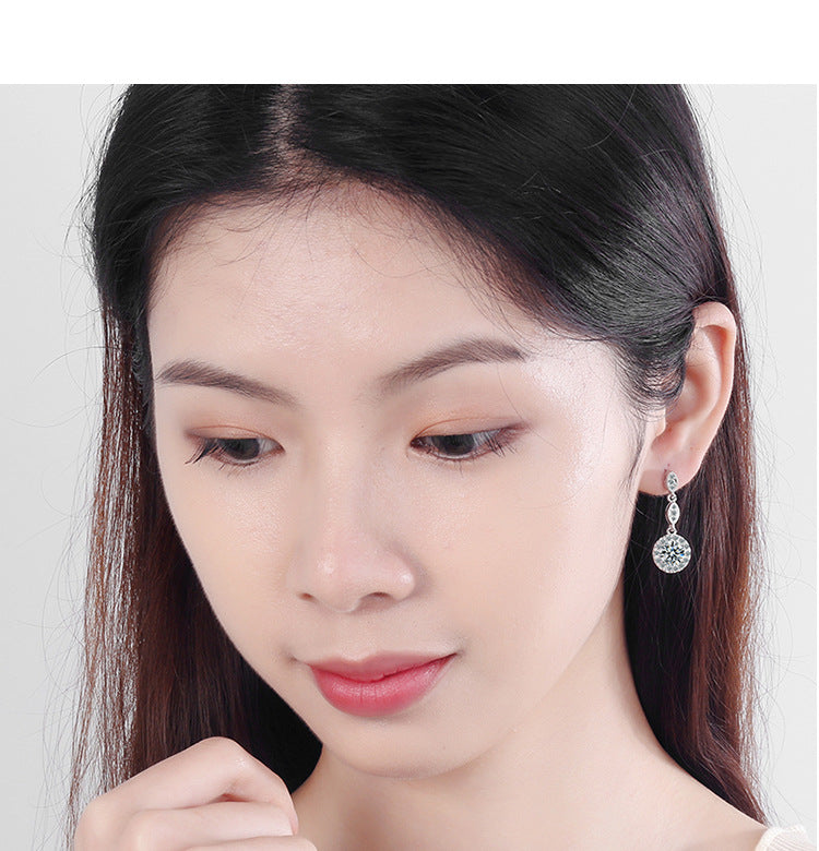 1 Pair Ig Style Shiny Round Plating Inlay Copper Zircon Drop Earrings