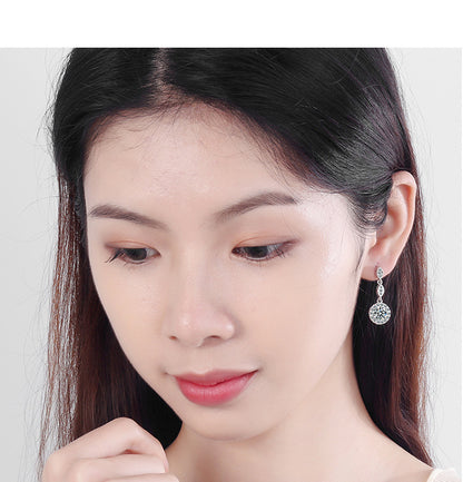 1 Pair Ig Style Shiny Round Plating Inlay Copper Zircon Drop Earrings