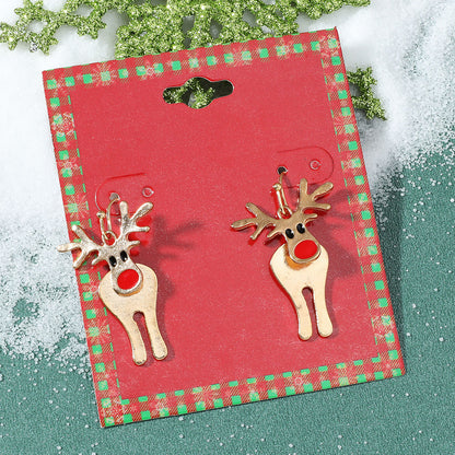 1 Pair Cute Christmas Hat Christmas Tree Santa Claus Plating Alloy Drop Earrings