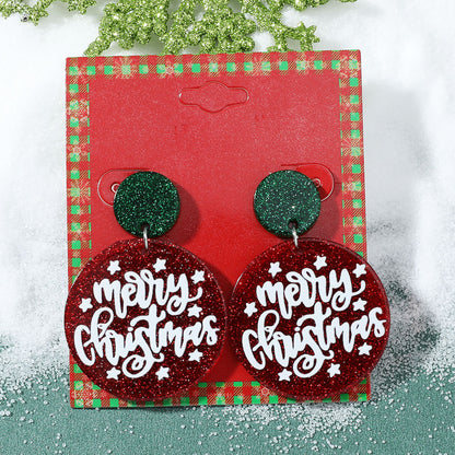 1 Pair Cute Christmas Hat Christmas Tree Santa Claus Plating Alloy Drop Earrings