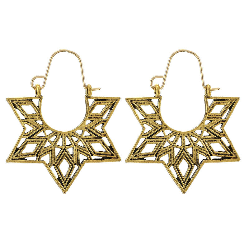 Retro Geometric Plating Alloy Earrings