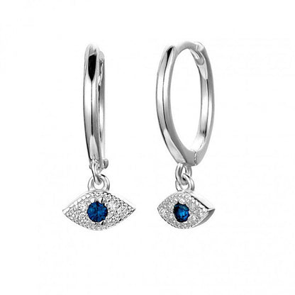 Europe And America Cross Border Sterling Silver Needle Earrings Women's Cold Wind Devil's Eye Ear Rings Blue Eyes Earrings Vintage Earrings